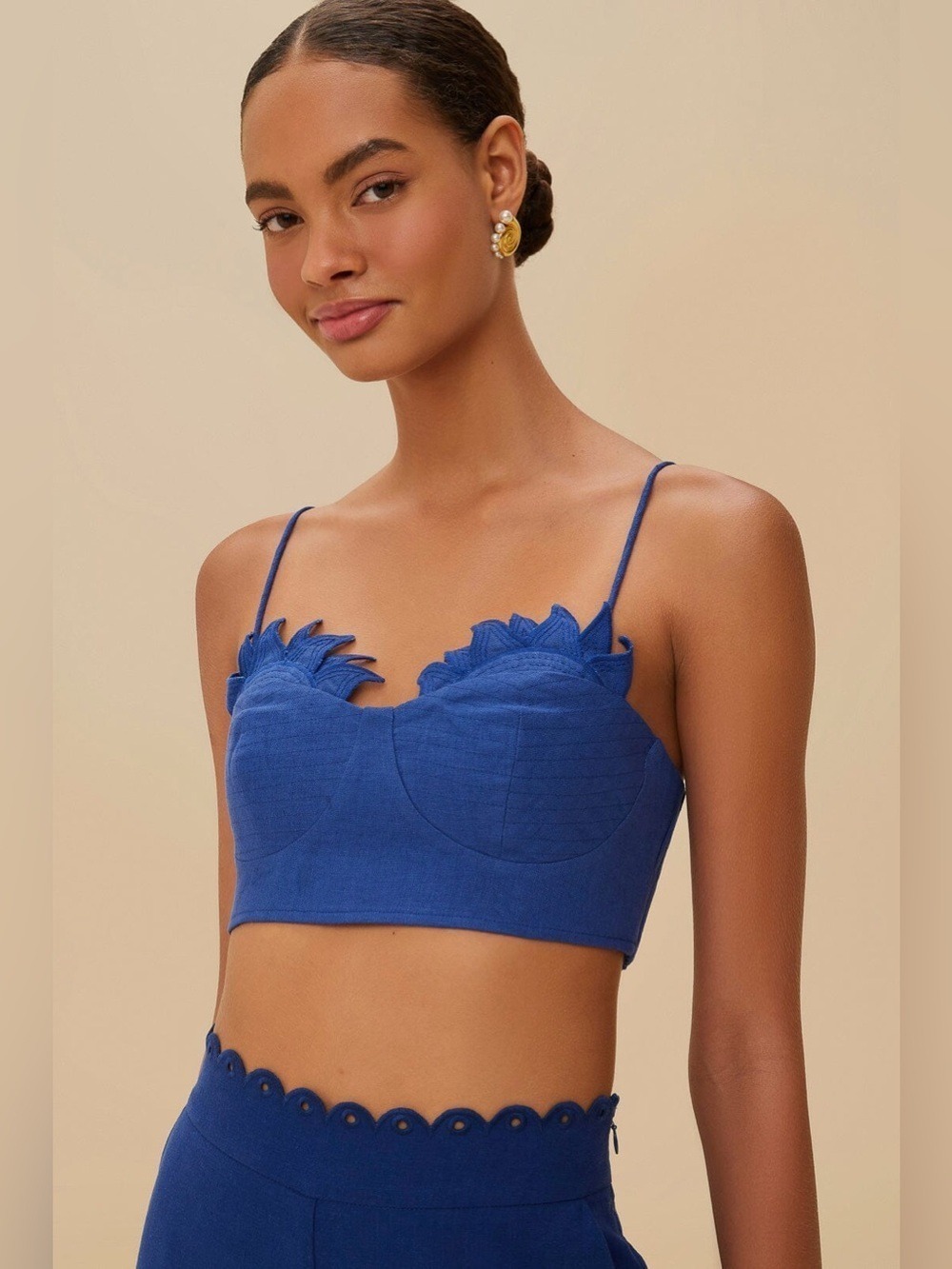 Farm Rio Blue Sunrise Cup Crop Top